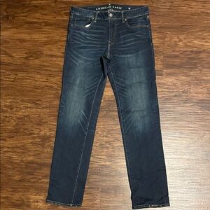 American Eagle Air Flex  Slim Straight Dark Blue Jeans. Size 34 X 36.